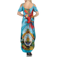 Personalized Honduras Independence Day 1821 Family Matching Summer Maxi Dress and Hawaiian Shirt Libre Soberana e Independiente - Wonder Print Shop