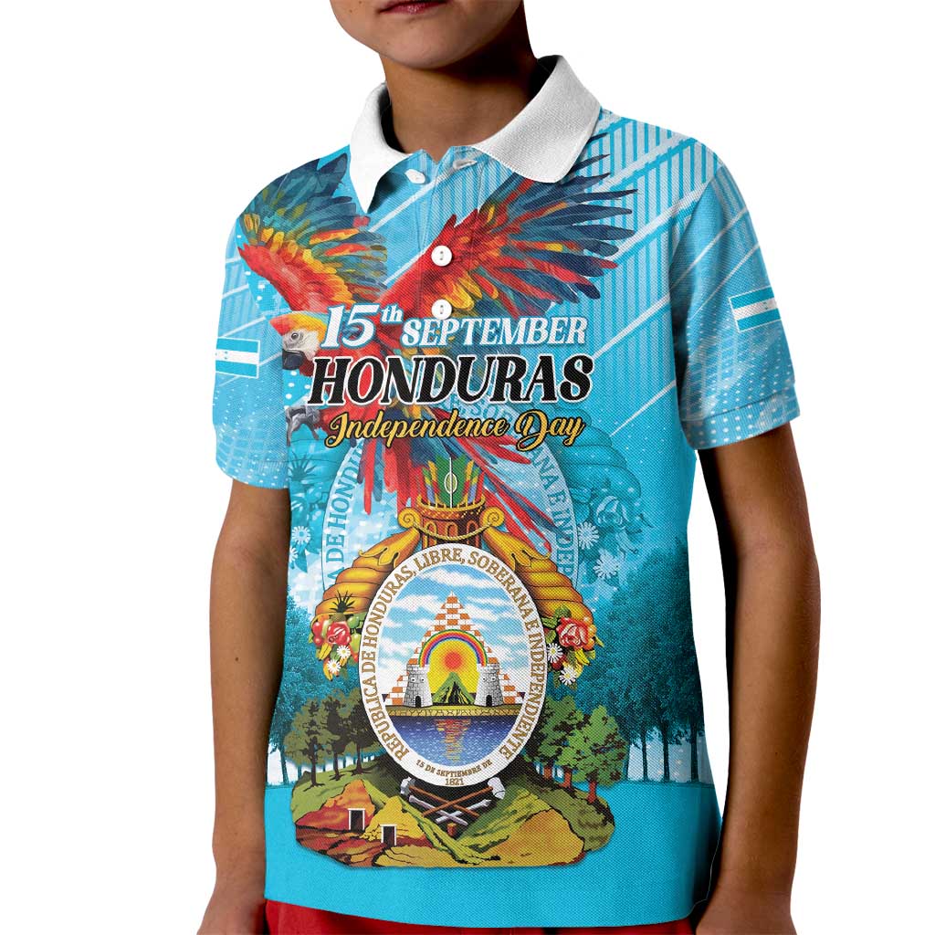 Personalized Honduras Independence Day 1821 Kid Polo Shirt Libre Soberana e Independiente - Wonder Print Shop