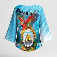 Personalized Honduras Independence Day 1821 Kimono Sleeve Blouse Libre Soberana e Independiente - Wonder Print Shop