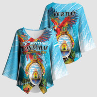 Personalized Honduras Independence Day 1821 Kimono Sleeve Blouse Libre Soberana e Independiente - Wonder Print Shop
