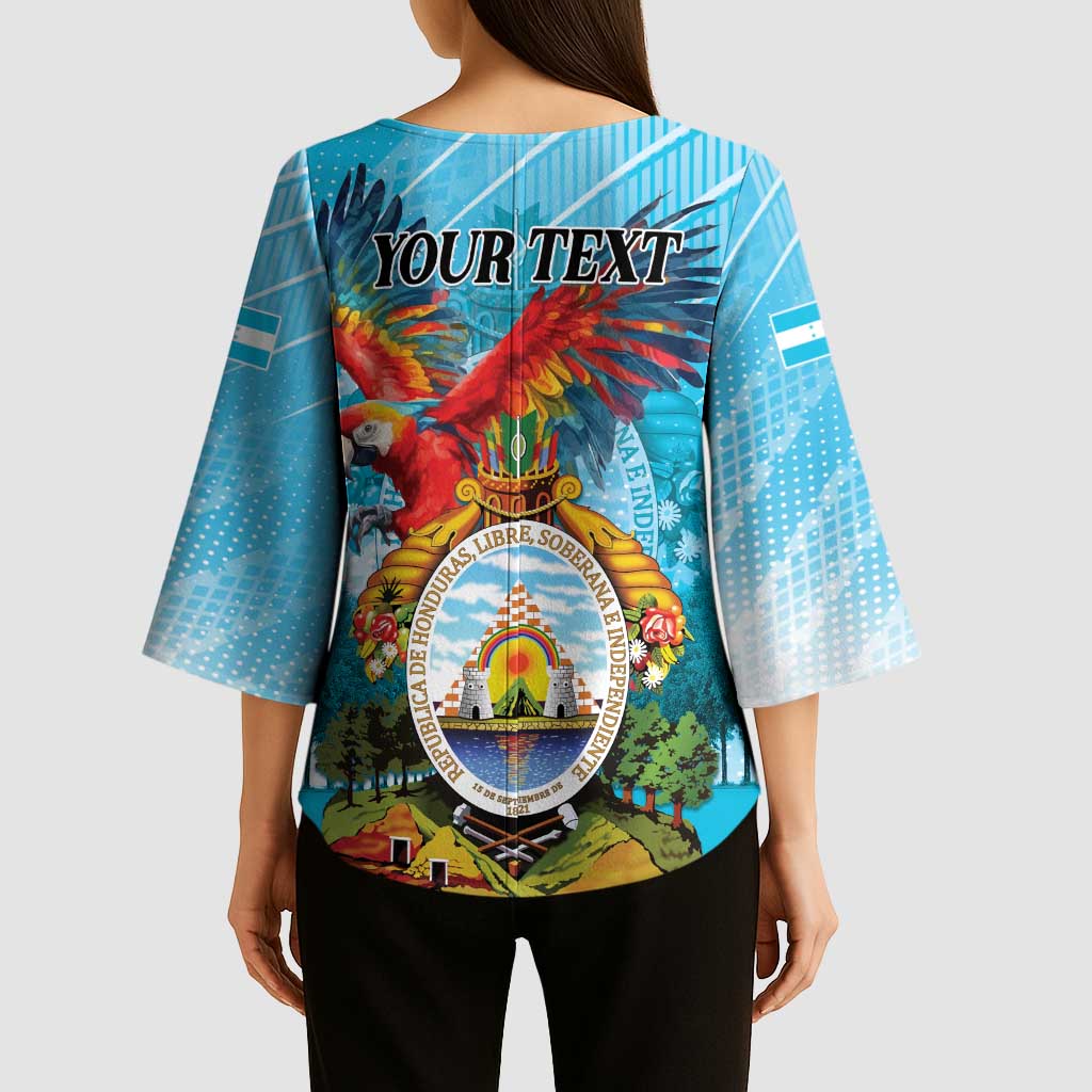Personalized Honduras Independence Day 1821 Kimono Sleeve Blouse Libre Soberana e Independiente - Wonder Print Shop