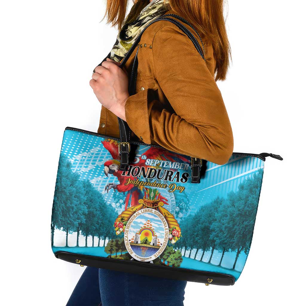 Honduras Independence Day 1821 Leather Tote Bag Libre Soberana e Independiente - Wonder Print Shop