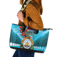 Honduras Independence Day 1821 Leather Tote Bag Libre Soberana e Independiente - Wonder Print Shop