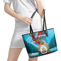 Honduras Independence Day 1821 Leather Tote Bag Libre Soberana e Independiente - Wonder Print Shop