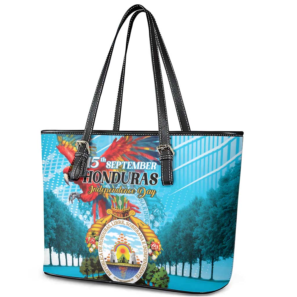 Honduras Independence Day 1821 Leather Tote Bag Libre Soberana e Independiente - Wonder Print Shop