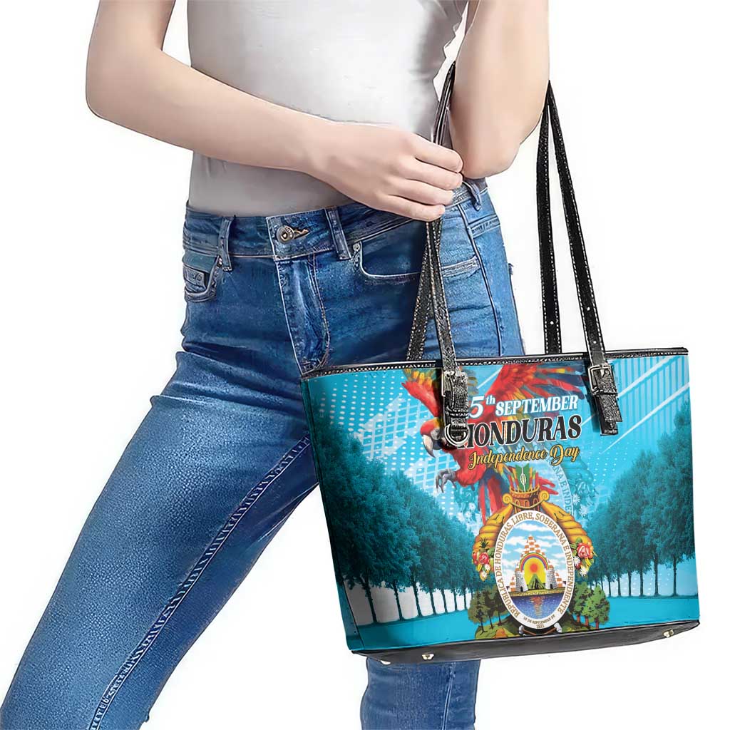 Honduras Independence Day 1821 Leather Tote Bag Libre Soberana e Independiente - Wonder Print Shop