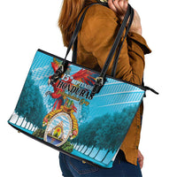 Honduras Independence Day 1821 Leather Tote Bag Libre Soberana e Independiente - Wonder Print Shop