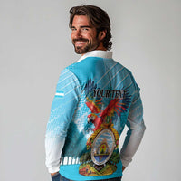 Personalized Honduras Independence Day 1821 Long Sleeve Polo Shirt Libre Soberana e Independiente - Wonder Print Shop