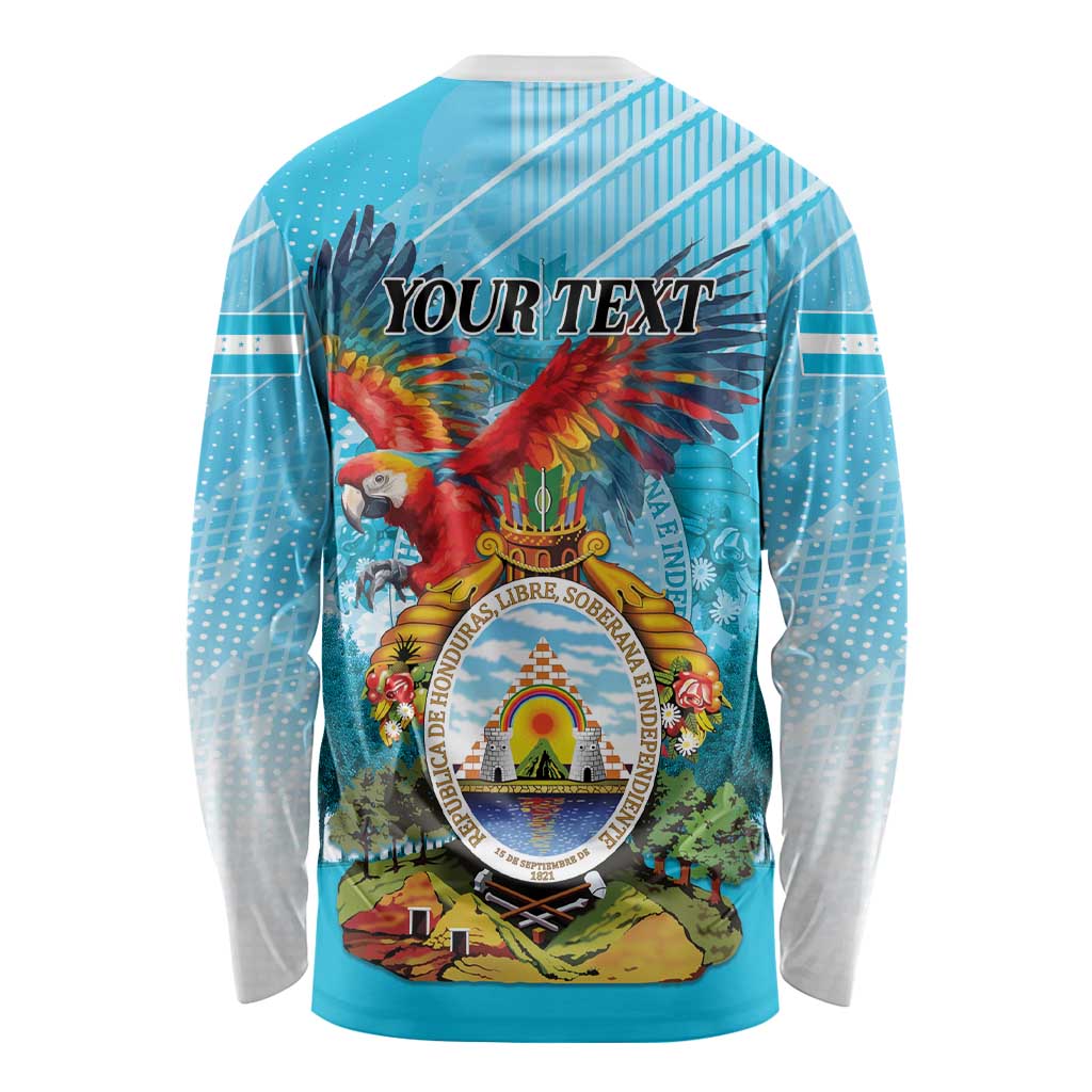 Personalized Honduras Independence Day 1821 Long Sleeve Shirt Libre Soberana e Independiente - Wonder Print Shop