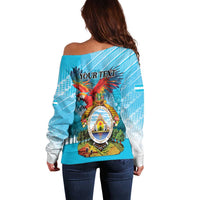 Personalized Honduras Independence Day 1821 Off Shoulder Sweater Libre Soberana e Independiente - Wonder Print Shop