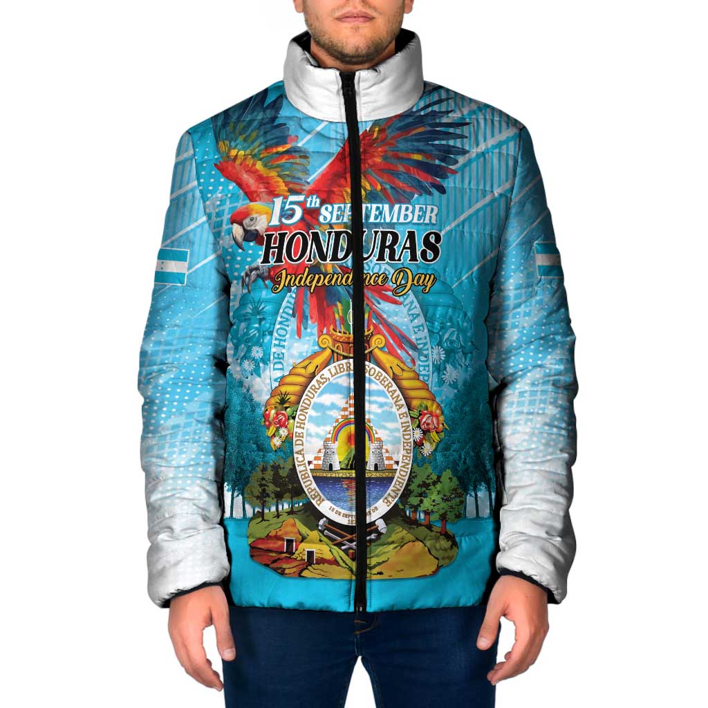 Personalized Honduras Independence Day 1821 Padded Jacket Libre Soberana e Independiente - Wonder Print Shop