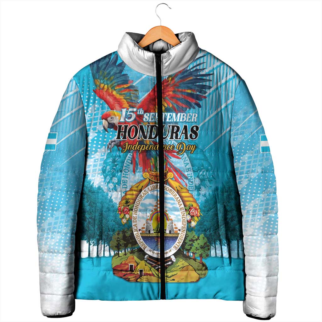 Personalized Honduras Independence Day 1821 Padded Jacket Libre Soberana e Independiente - Wonder Print Shop