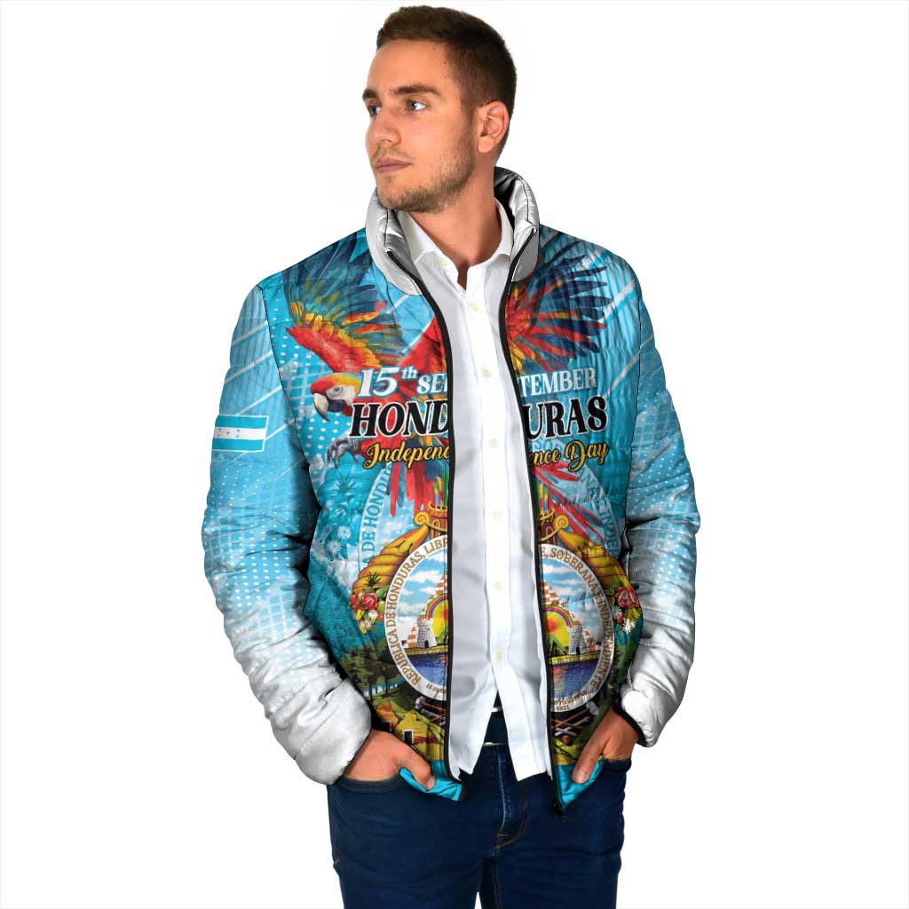Personalized Honduras Independence Day 1821 Padded Jacket Libre Soberana e Independiente - Wonder Print Shop