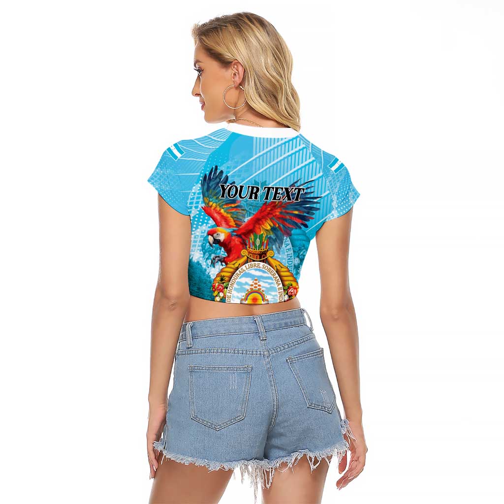 Personalized Honduras Independence Day 1821 Raglan Cropped T Shirt Libre Soberana e Independiente - Wonder Print Shop
