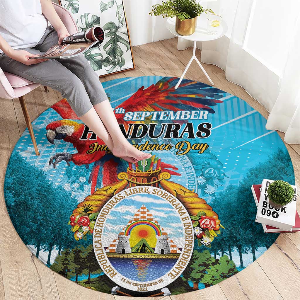 Honduras Independence Day 1821 Round Carpet Libre Soberana e Independiente - Wonder Print Shop
