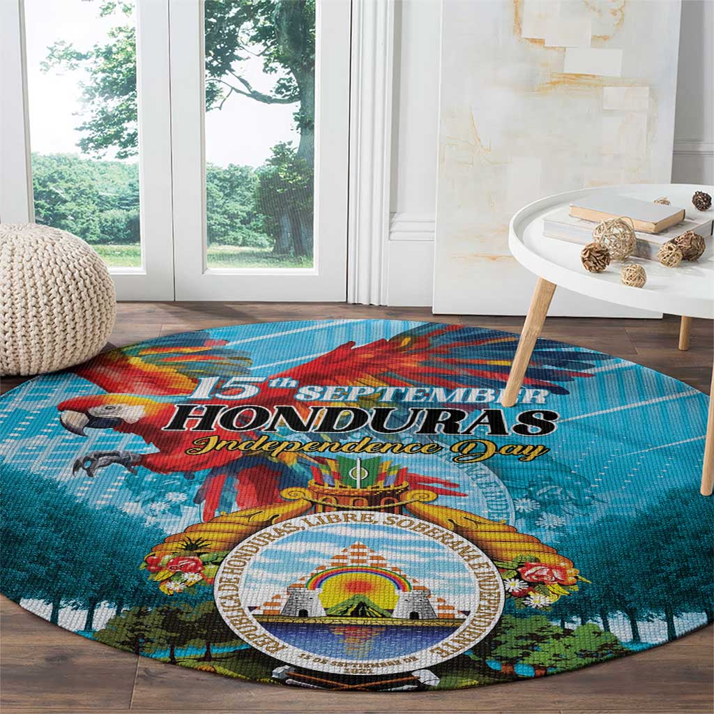 Honduras Independence Day 1821 Round Carpet Libre Soberana e Independiente - Wonder Print Shop