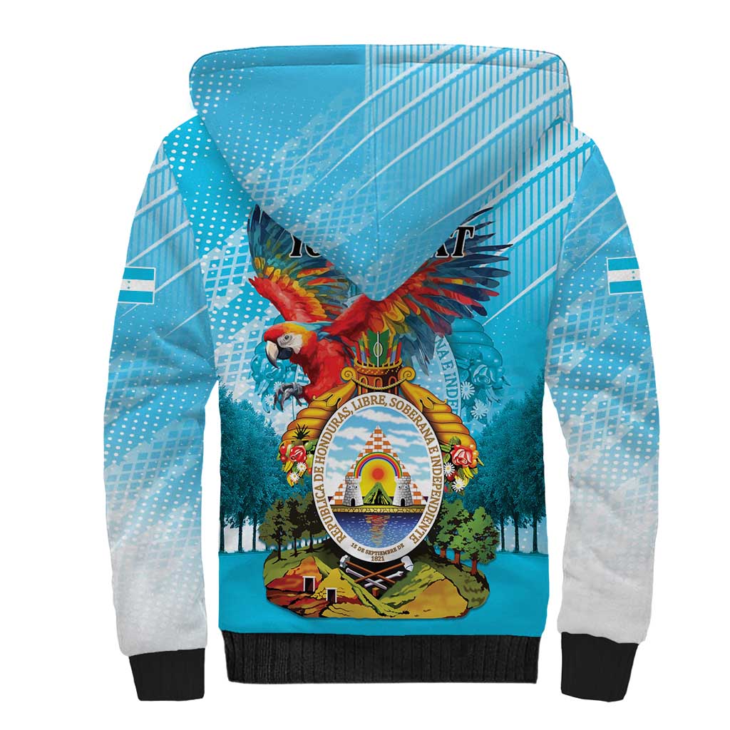 Personalized Honduras Independence Day 1821 Sherpa Hoodie Libre Soberana e Independiente - Wonder Print Shop