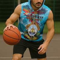 Personalized Honduras Independence Day 1821 Sleeveless Zip Hoodie Libre Soberana e Independiente - Wonder Print Shop