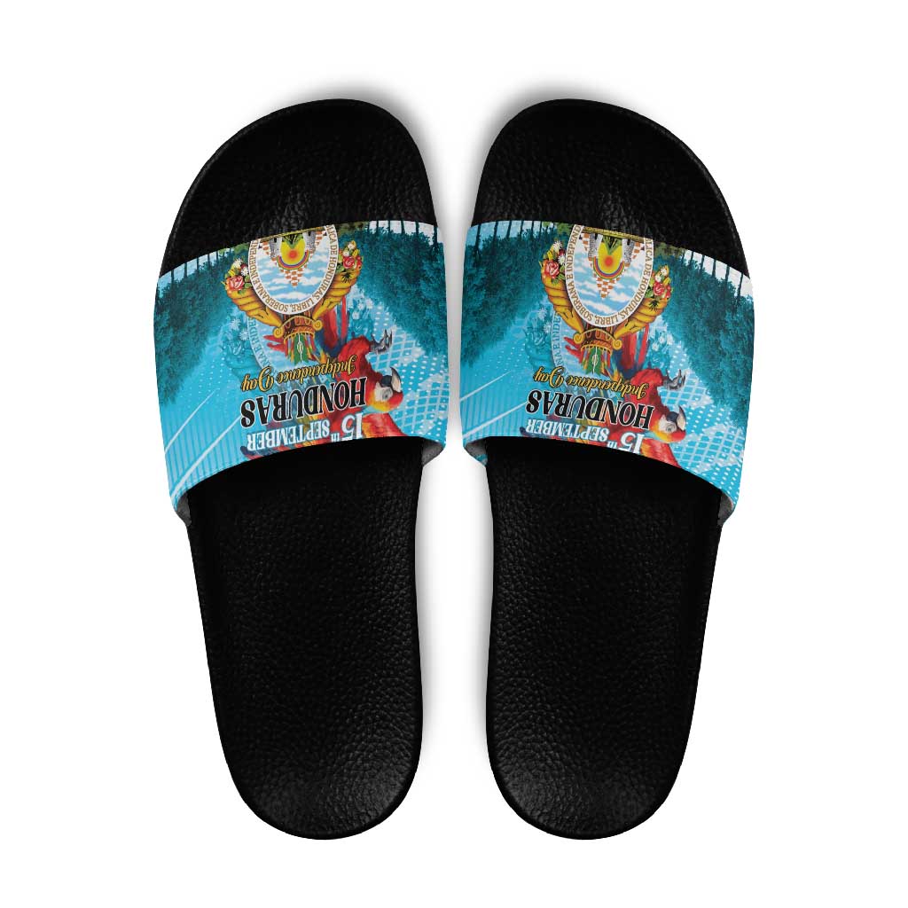 Honduras Independence Day 1821 Slide Sandals Libre Soberana e Independiente - Wonder Print Shop