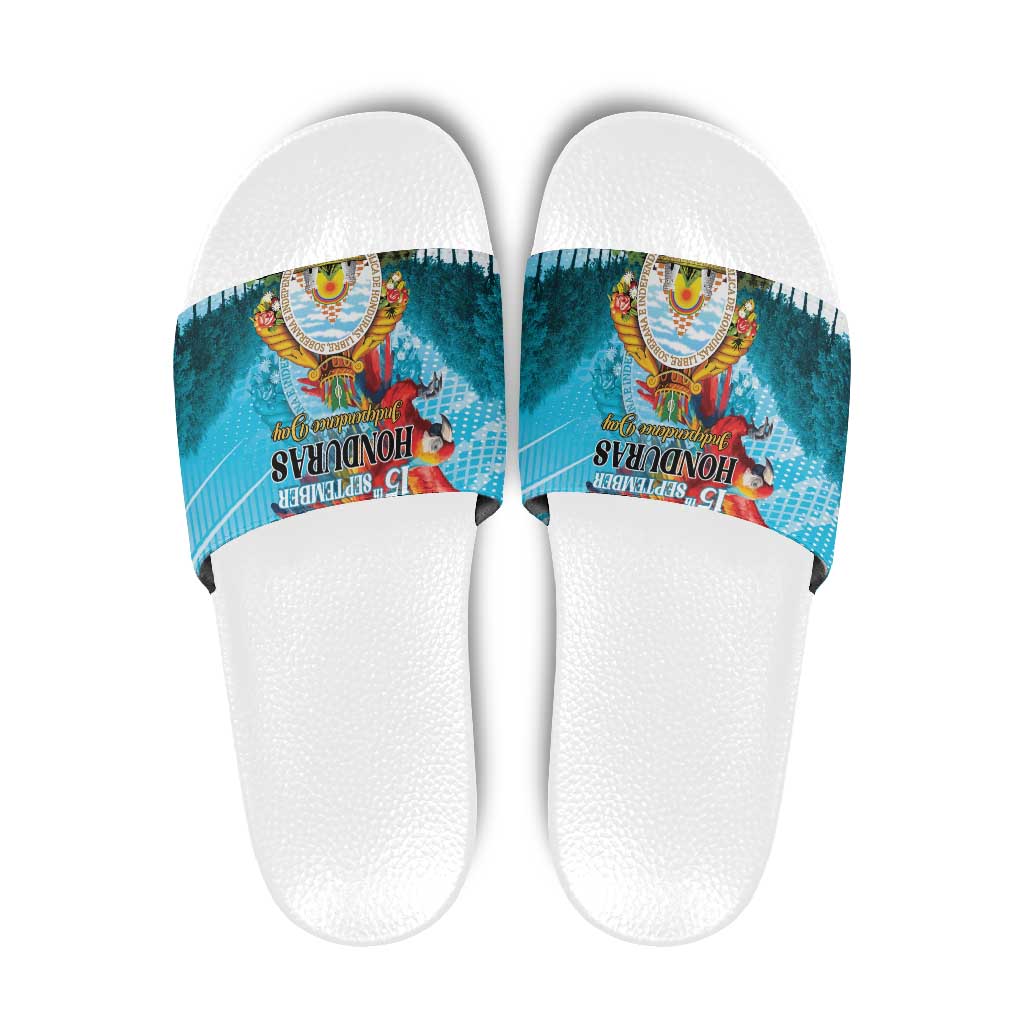 Honduras Independence Day 1821 Slide Sandals Libre Soberana e Independiente - Wonder Print Shop