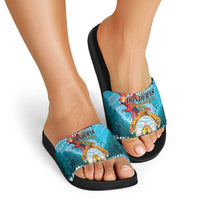 Honduras Independence Day 1821 Slide Sandals Libre Soberana e Independiente - Wonder Print Shop