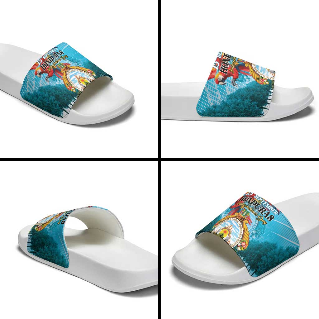 Honduras Independence Day 1821 Slide Sandals Libre Soberana e Independiente - Wonder Print Shop
