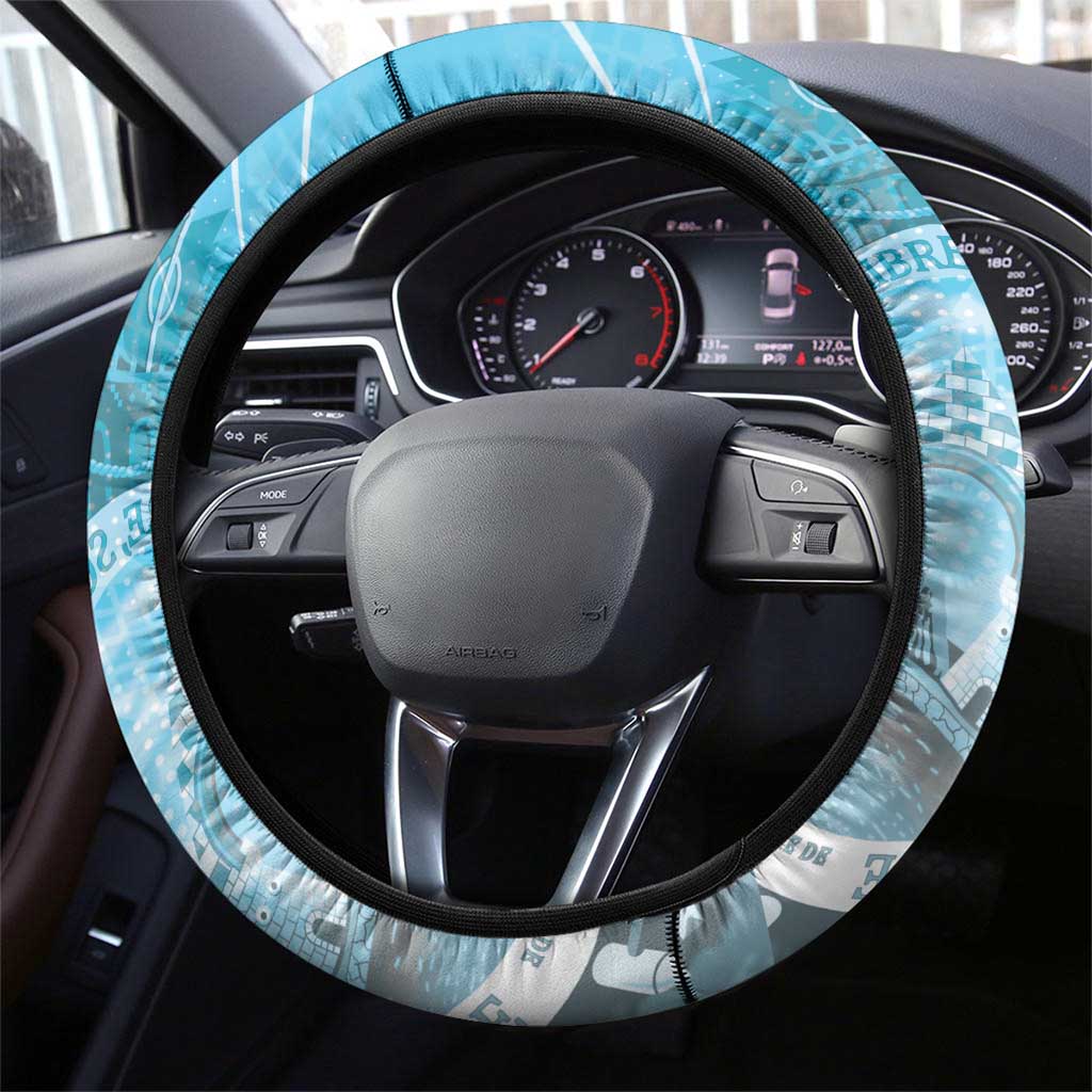 Honduras Independence Day 1821 Steering Wheel Cover Libre Soberana e Independiente - Wonder Print Shop