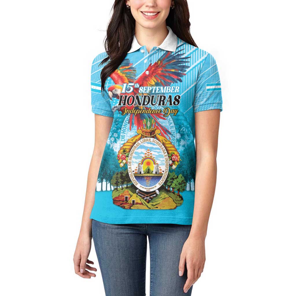 Personalized Honduras Independence Day 1821 Women Polo Shirt Libre Soberana e Independiente - Wonder Print Shop
