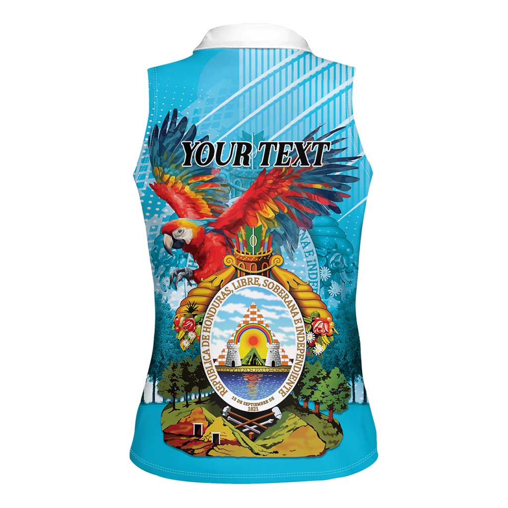 Personalized Honduras Independence Day 1821 Women Sleeveless Polo Shirt Libre Soberana e Independiente - Wonder Print Shop