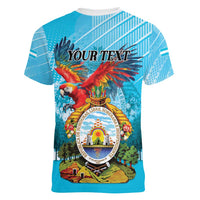 Personalized Honduras Independence Day 1821 Women V-Neck T-Shirt Libre Soberana e Independiente - Wonder Print Shop