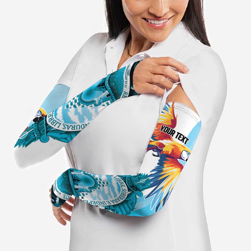 Honduras 1821 Arm Sleeves Scarlet Macaw Sky Blue Color - Wonder Print Shop