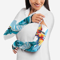 Honduras 1821 Arm Sleeves Scarlet Macaw Sky Blue Color - Wonder Print Shop