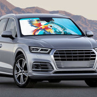 Honduras 1821 Auto Sun Shade Scarlet Macaw Sky Blue Color - Wonder Print Shop