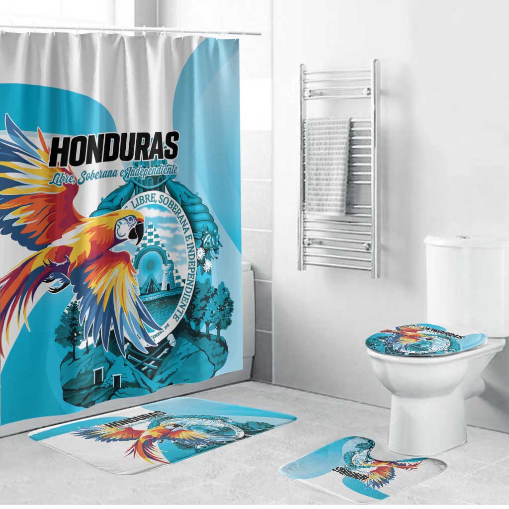 Honduras 1821 Bathroom Set Scarlet Macaw Sky Blue Color - Wonder Print Shop