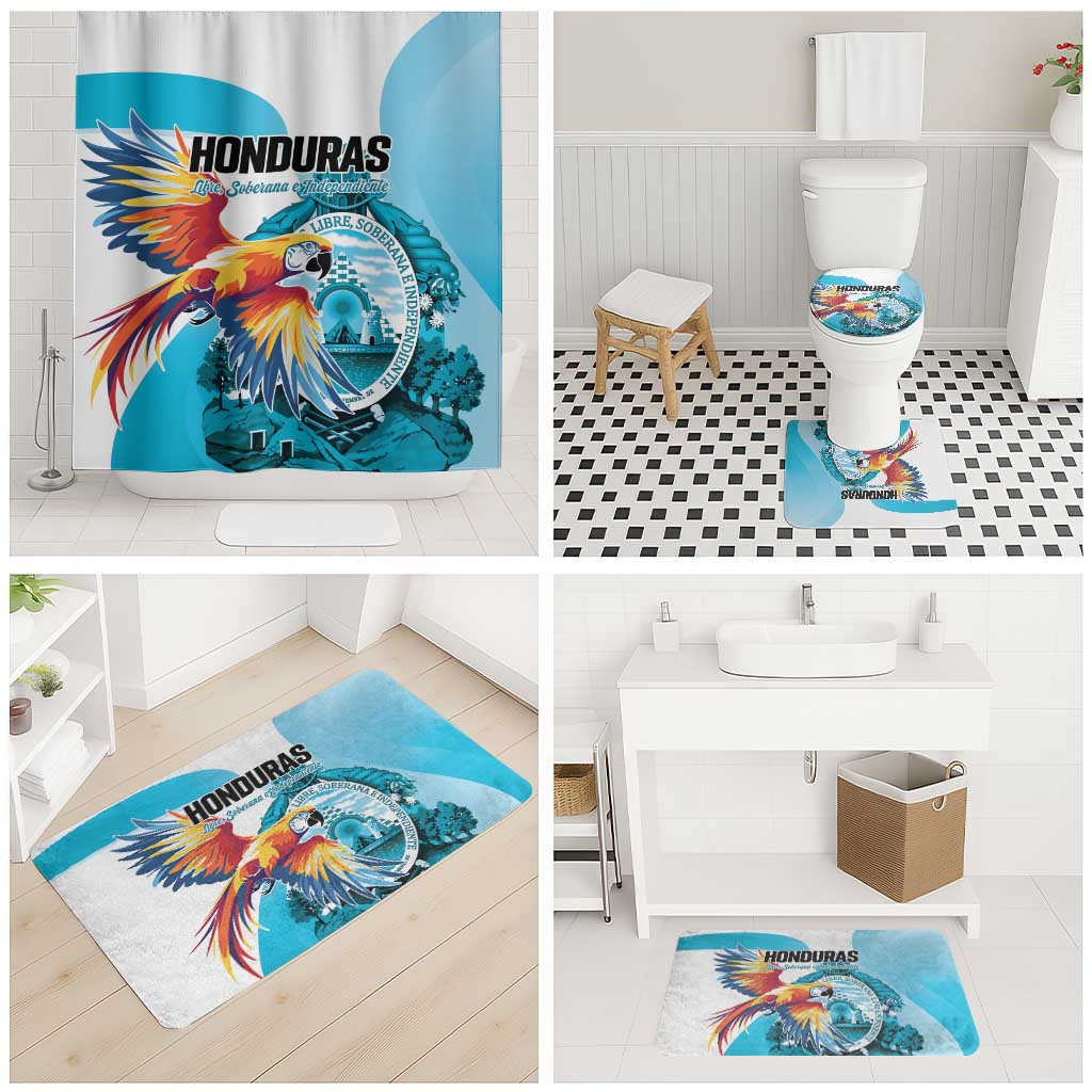 Honduras 1821 Bathroom Set Scarlet Macaw Sky Blue Color - Wonder Print Shop