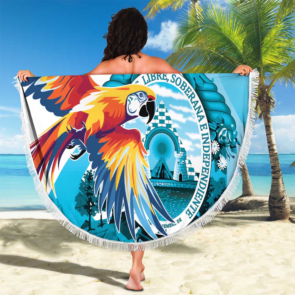 Honduras 1821 Beach Blanket Scarlet Macaw Sky Blue Color - Wonder Print Shop