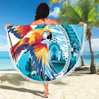 Honduras 1821 Beach Blanket Scarlet Macaw Sky Blue Color - Wonder Print Shop