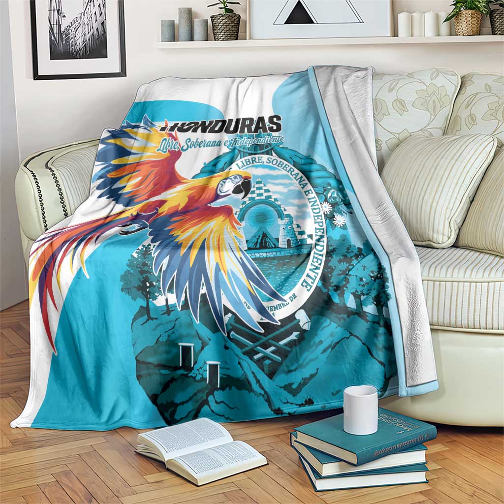 Honduras 1821 Blanket Scarlet Macaw Sky Blue Color - Wonder Print Shop