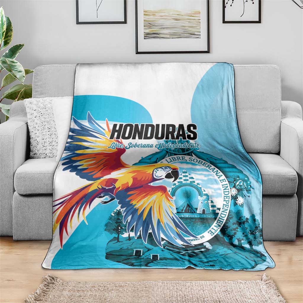 Honduras 1821 Blanket Scarlet Macaw Sky Blue Color - Wonder Print Shop
