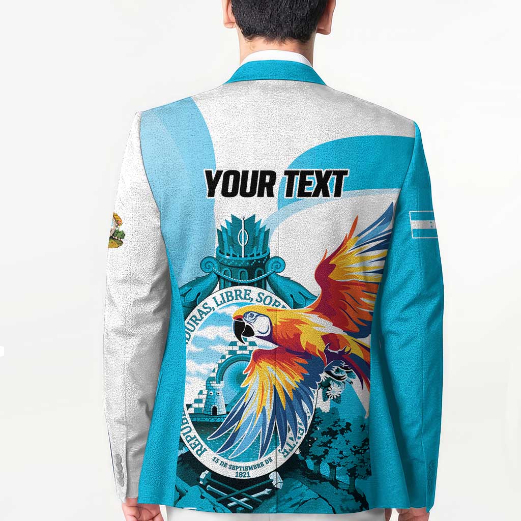 Personalized Honduras 1821 Blazer Scarlet Macaw Sky Blue Color - Wonder Print Shop
