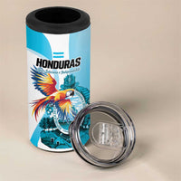 Personalized Honduras 1821 4 in 1 Can Cooler Tumbler Scarlet Macaw Sky Blue Color - Wonder Print Shop