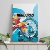 Honduras 1821 Canvas Wall Art Scarlet Macaw Sky Blue Color - Wonder Print Shop