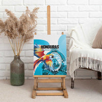 Honduras 1821 Canvas Wall Art Scarlet Macaw Sky Blue Color - Wonder Print Shop