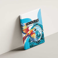 Honduras 1821 Canvas Wall Art Scarlet Macaw Sky Blue Color - Wonder Print Shop