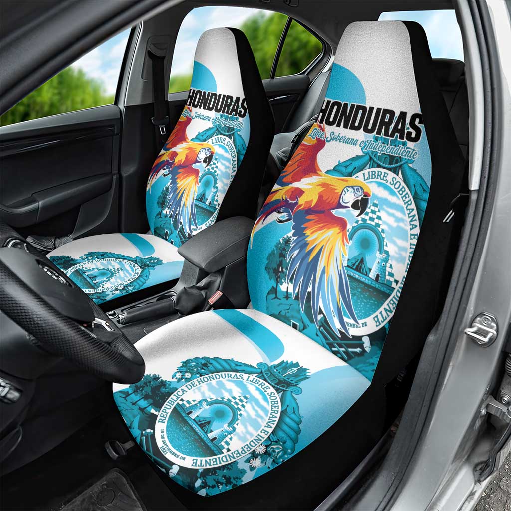 Honduras 1821 Car Seat Cover Scarlet Macaw Sky Blue Color - Wonder Print Shop