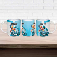 Personalized Honduras 1821 Ceramic Mug Scarlet Macaw Sky Blue Color - Wonder Print Shop