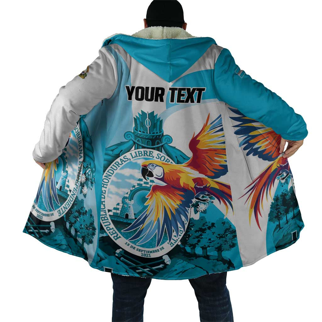 Personalized Honduras 1821 Cloak Scarlet Macaw Sky Blue Color - Wonder Print Shop
