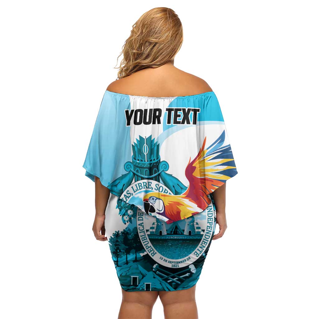 Personalized Honduras 1821 Family Matching Off Shoulder Short Dress and Hawaiian Shirt Scarlet Macaw Sky Blue Color - Wonder Print Shop