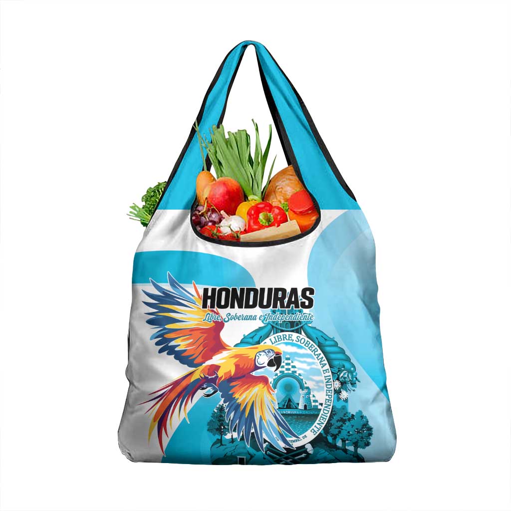 Honduras 1821 Grocery Bag Scarlet Macaw Sky Blue Color - Wonder Print Shop