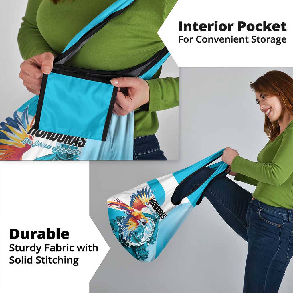 Honduras 1821 Grocery Bag Scarlet Macaw Sky Blue Color - Wonder Print Shop